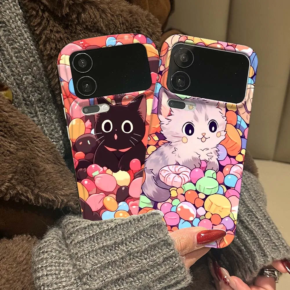 

Cartoon Cat Cute Cover For For Xiaomi 17 15 14 14T 13 12T 11 11i 11X Pro Max Lite NE 5G Feilin Wave Oil Shell