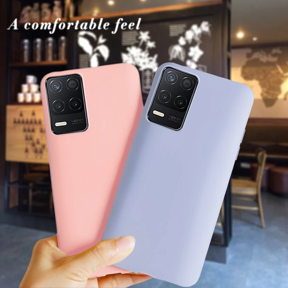 Per Realme 8 5G custodia Fashion Plain Candy Color Cover per telefono per Realme Narzo 30 5G paraurti Fundas Realme8 4G V13 Q3 Q3i Soft Coque