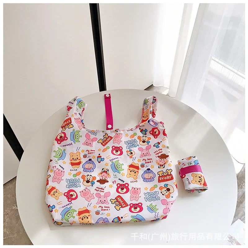 

Reusable Japanese Cartoon Print Foldable Lightweight Eco Friendly Fabric Mini Portable Tote Bag For Lunch Box Grocery Gift