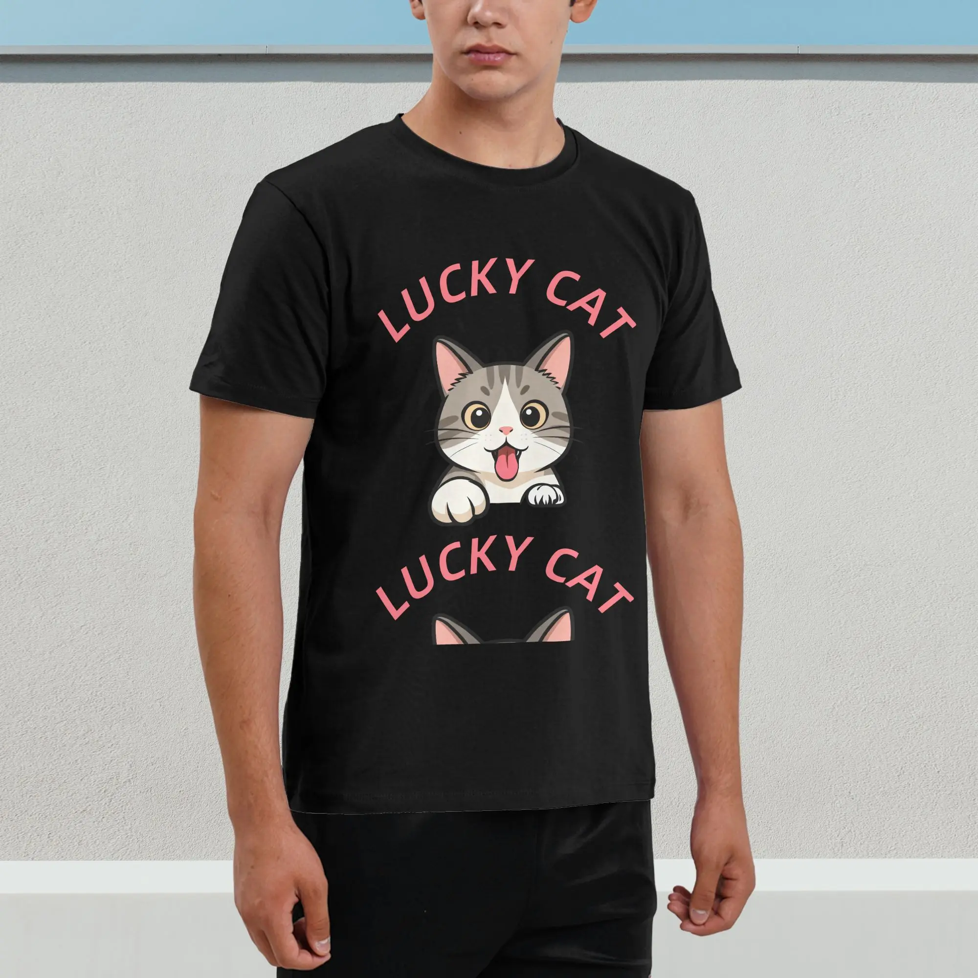 

test Cute cat short sleeved men's T-shirt
