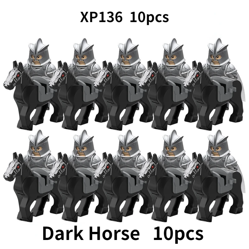 KT1046 SET 10pcs/Koruit Medieval Knights Rohan Uruk-hai Elves Gondor Warrior Dwarf Building Block Toys image 3
