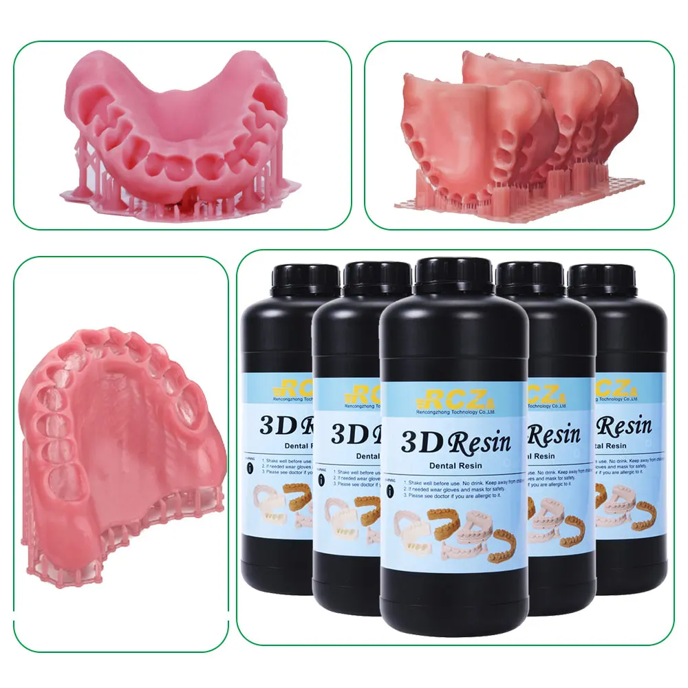

RENCONGZHONG High Precision Biocompatibilitys Denture Base Resins Dentals 3D Printing Resins for LCD DLP Printer