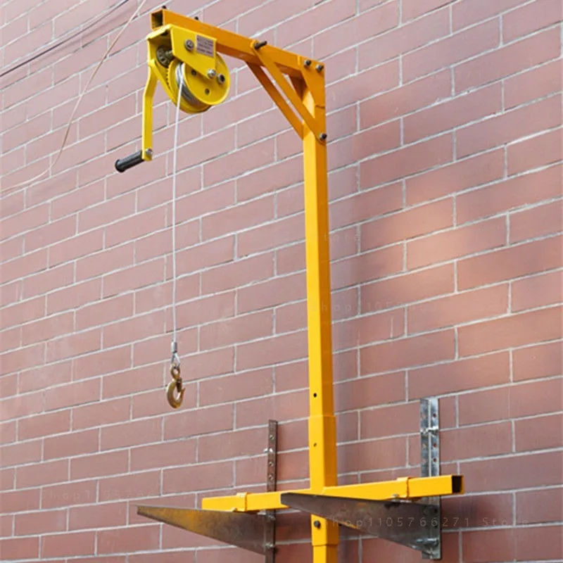 1200 lb Self-Locking folding crane, outside installation lifting crane, self-locking manual winch assembly air conditioner