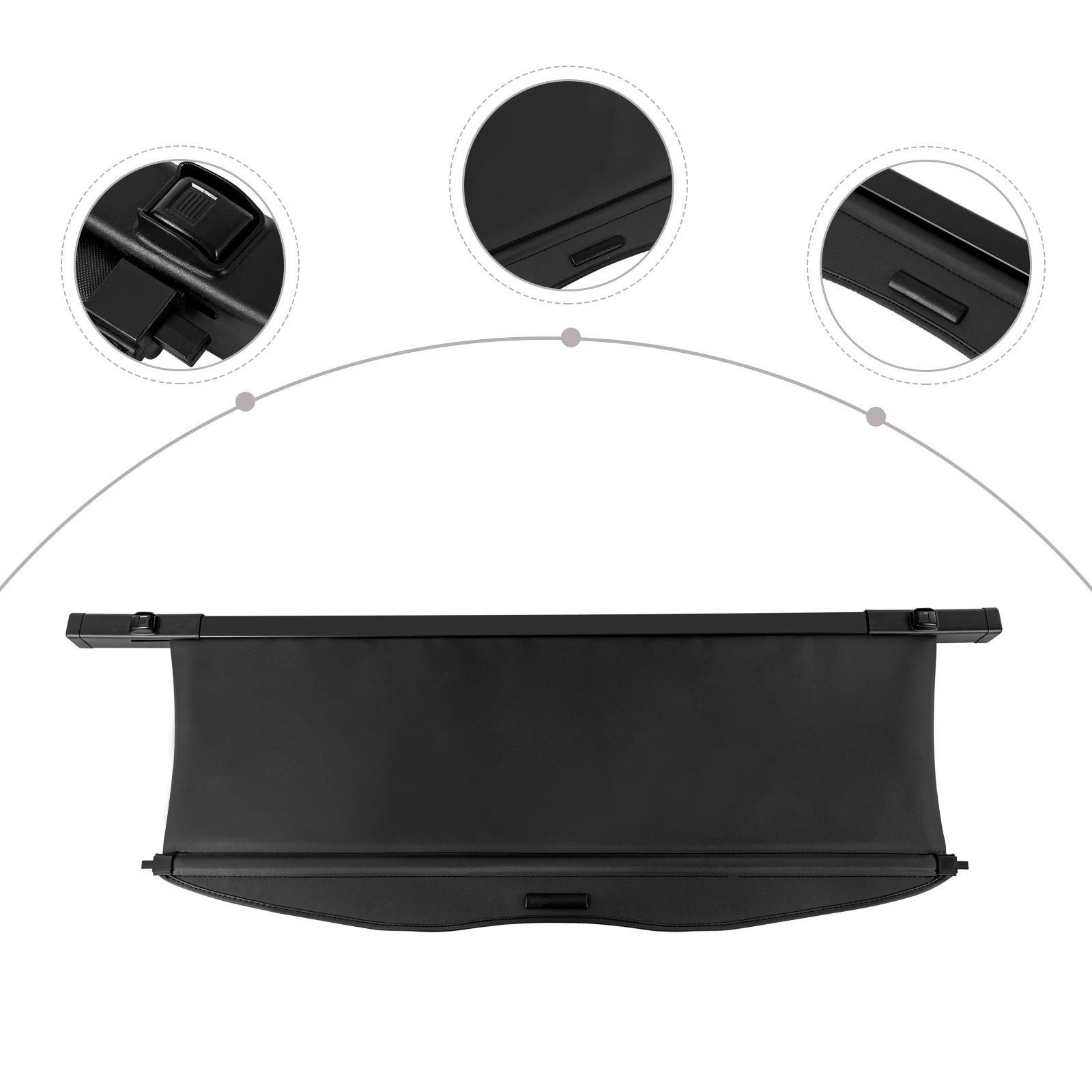 أسود قابل للسحب غطاء البضائع الأمتعة الظل درع غطاء صندوق السيارة الأمن درع الظل ل 2020-22 تويوتا هايلاندر #3