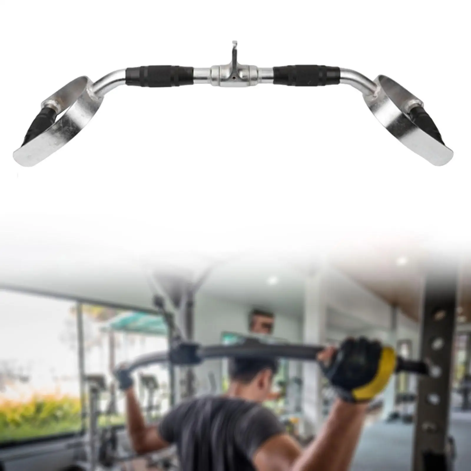 LAT Pull Down Bar Heavy Duty Arm Shoulder Muscle Exercise AntiSlip Multi Gym Attachment for Strength Training Workout Home Gym