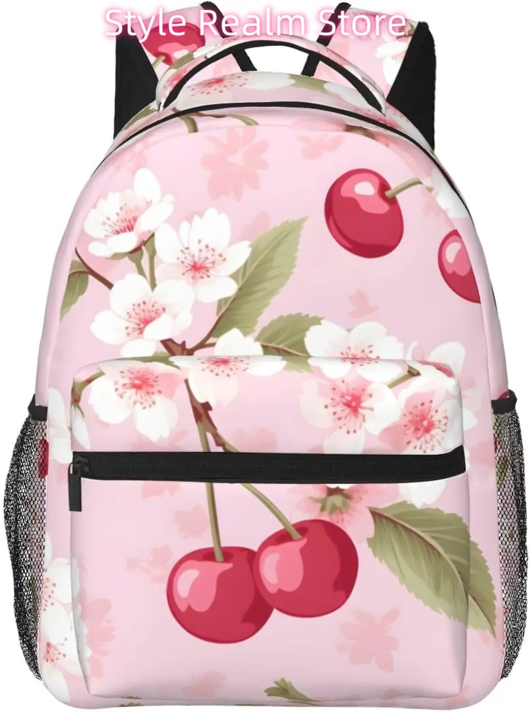 

laptop bag back to school Flower Cherry Fruit Lightweight Laptop Backpack Lightweight Multipurpose Travel Casual Daypack Unisex