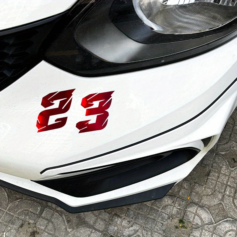 

waterproof and durable scratch shielding, car body, bumper of personalized colorful red laser digital number car sticker