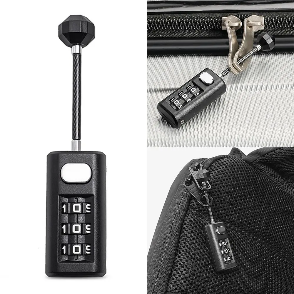 Mini Travel Resettable Coded Lock Dormitory Cabinet  Lock Luggage Padlock 3 Digit Password Lock Backpack Zipper Lock
