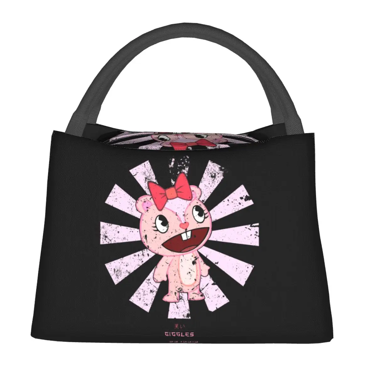 Giggles Japanese Happy Tree Friends Insulated Lunch Bag for Women Children Leakproof Food Boxes Thermal Lunch Box Tote