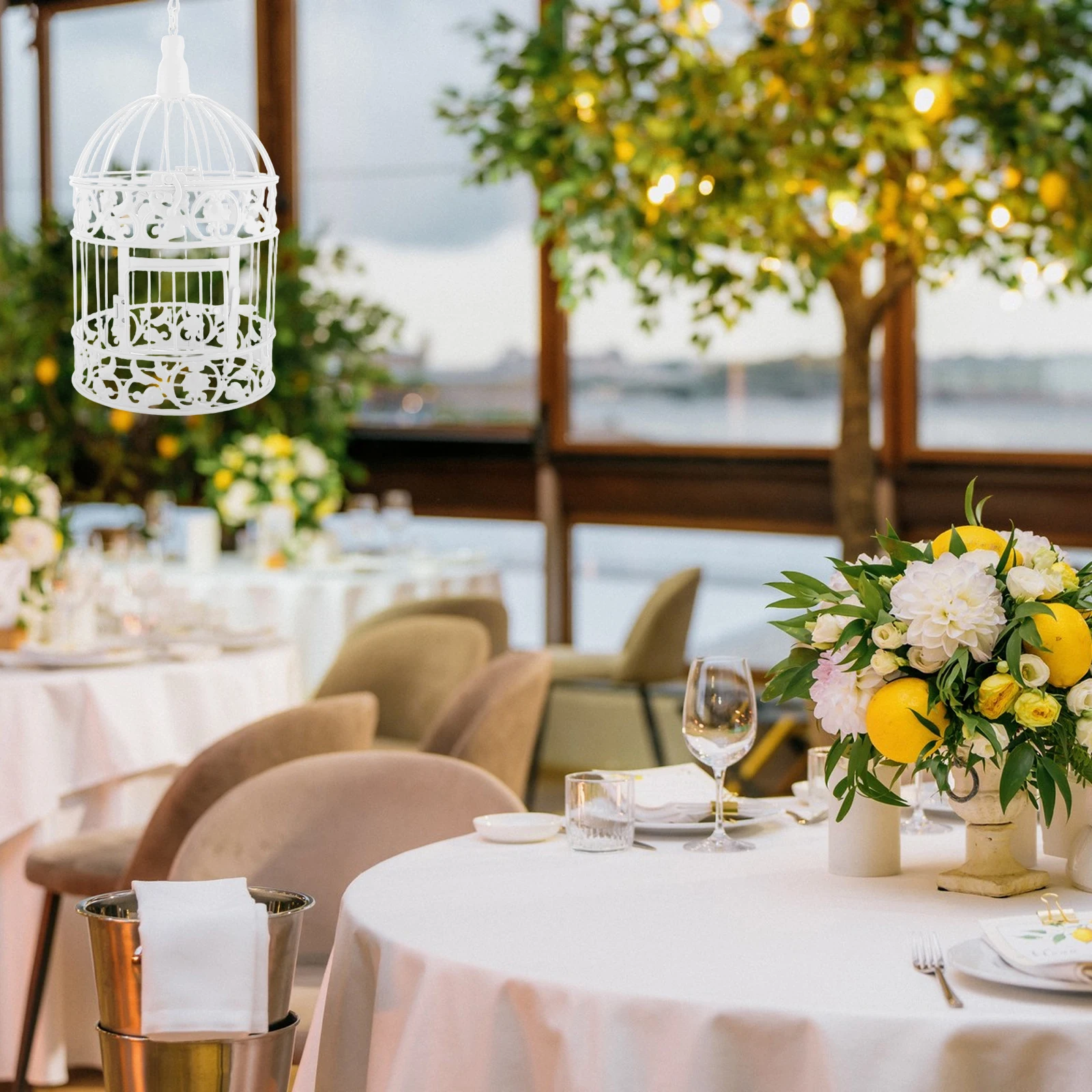 

Elegant European Iron Birdcage Decor Indoor Wrought Vintage Wedding Tables Parrot Cage Centerpieces Easy Clean