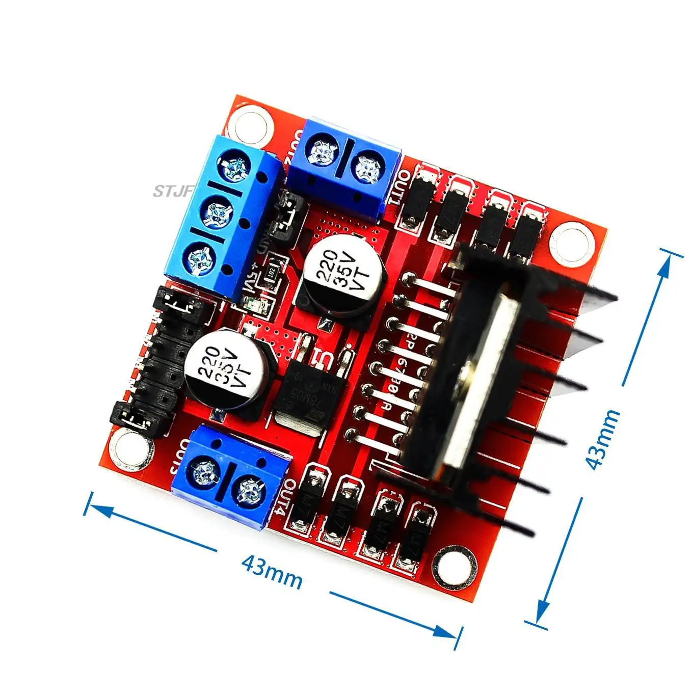 Dual H Ponte DC Stepper Motor Drive Módulo Controlador Board, L298N, Arduino Robô de carro inteligente, Novo, 1Pc
