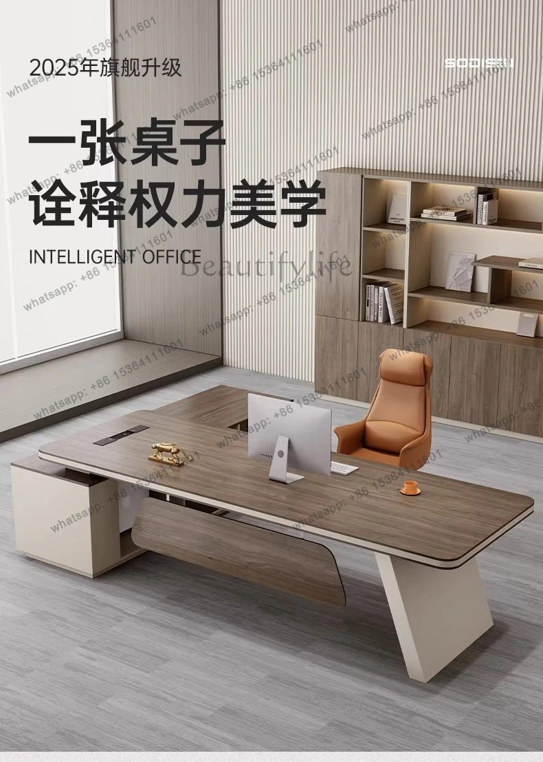 Office boss desk, simple modern leadership manager, chairperson's desk, large desk