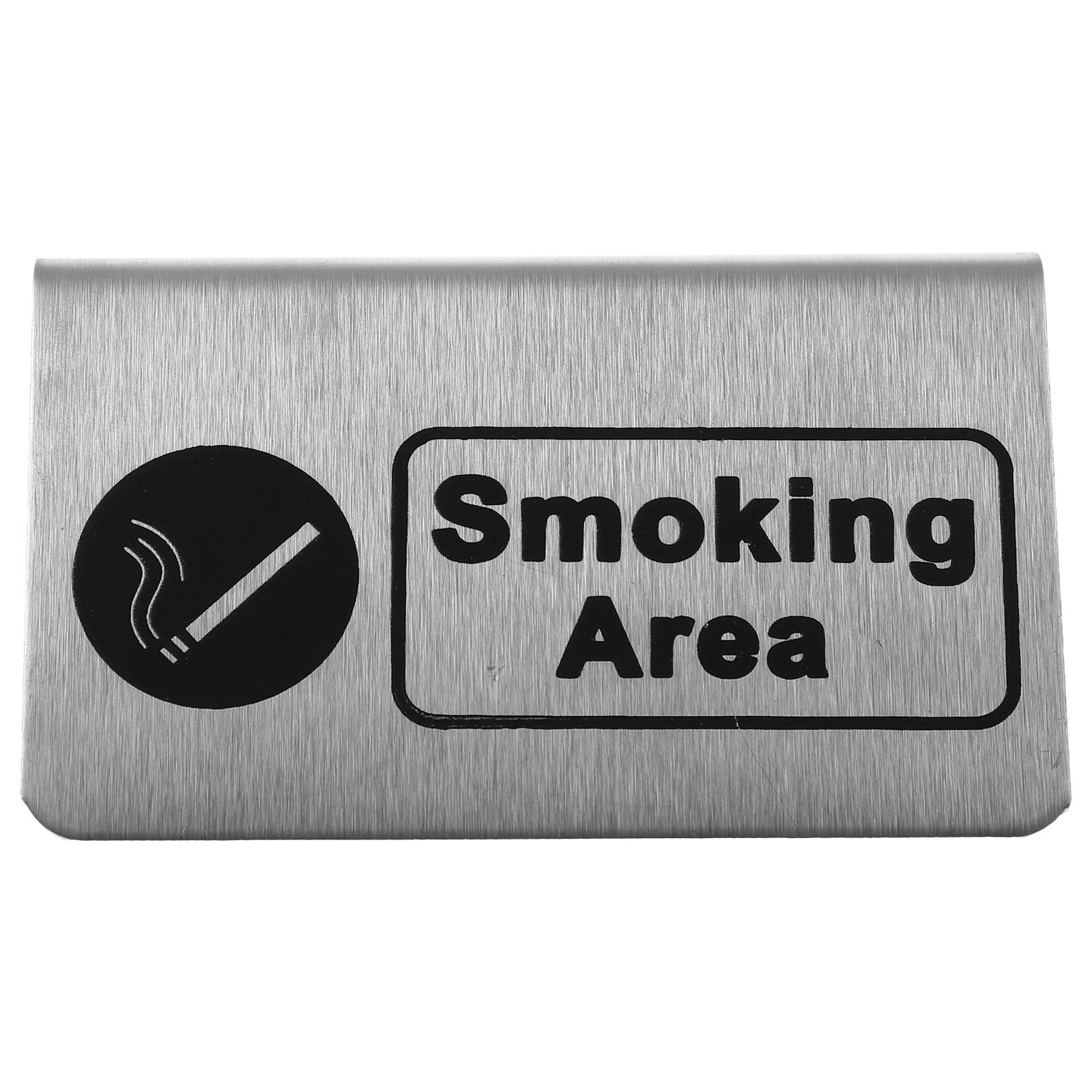 

Tag Smoking Area Sign Restaurant Label Outdoor Dining Table Banquet Silver Stainless Steel
