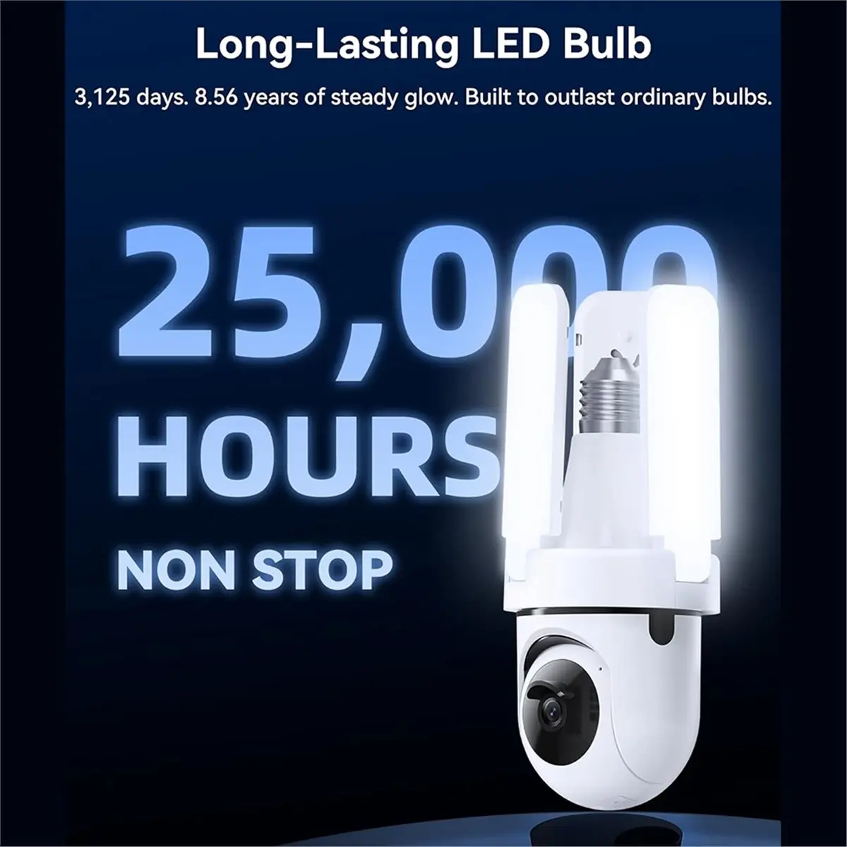 BABQ E27 Light Bulb Camera, 3MP Auto Tracking Security Camera Dimmable LED Bulb, 2.4G WIfi Wireless Motion Detection Camera