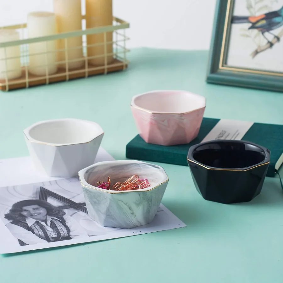 Soporte de Clip de papel, dispensador de Clip de papel de cerámica geométrico para escritorio, bonito organizador de Clip de papel, carpeta de oficina, soporte de Clip gris