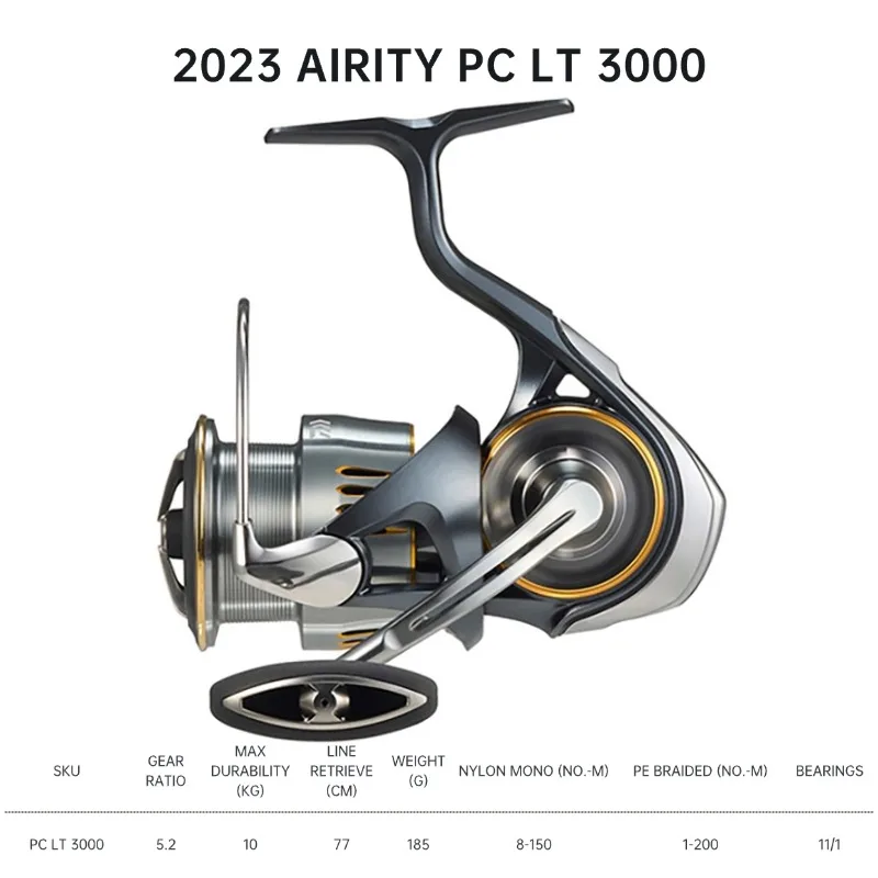 リール Daiwa Luvias Airity LT 3000 2023 DAIWA AIRITY LT/PC LT Spinning Fishing Reels 2000S-P 2000S-H