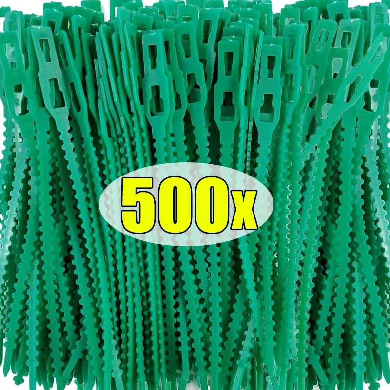 10/500PCS Adjustable Plant Cable Ties Reusable Garden Cable Ties for Tree Climbing Plant Vine Tomato Stem Clip Support Fastener