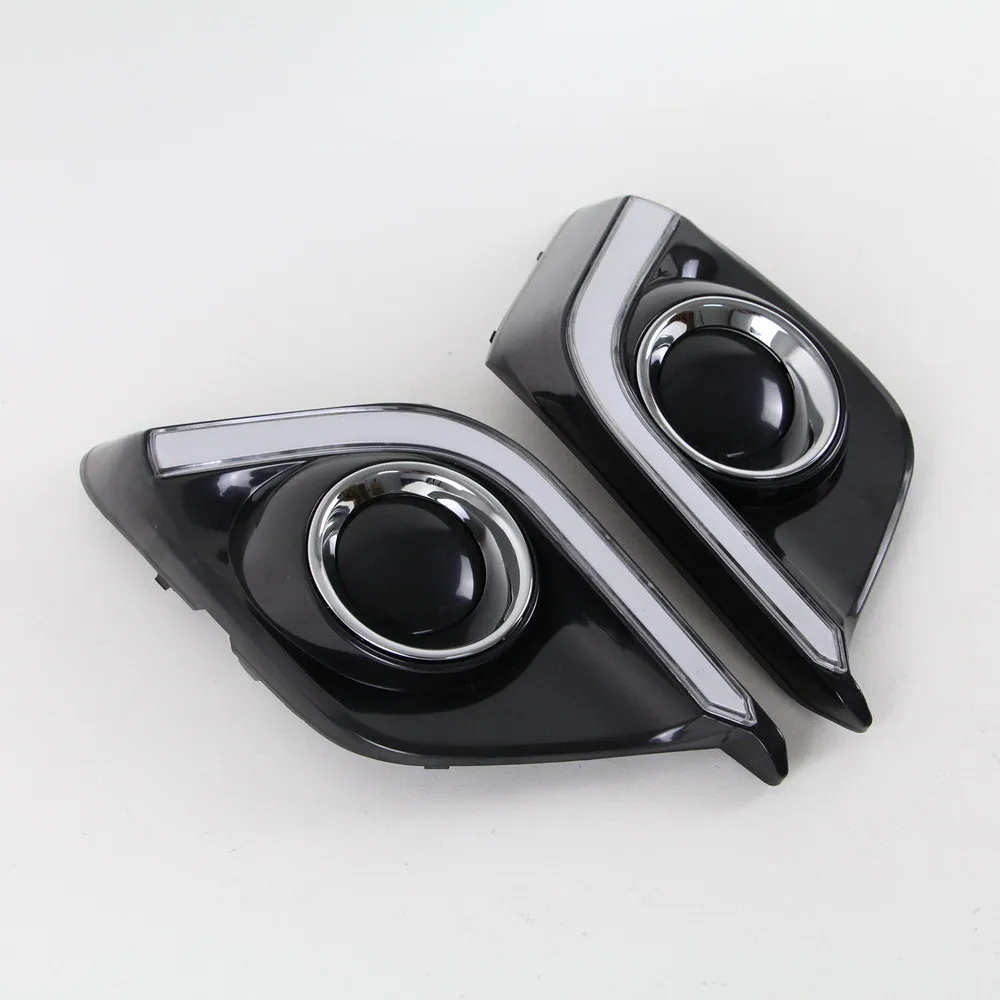 

Car Daytime Running Lights for Mazda 3 Axela 2014 2015 2016, 6000K LED DRL + Streamer Yellow Turn Signals + Ice Blue Night DRL