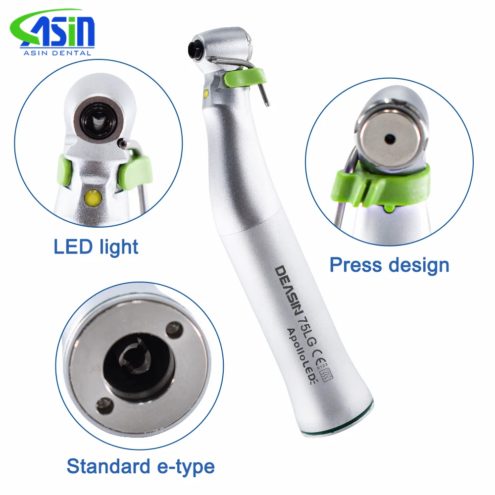 75LG Dental Surgical Contra-Angle Handpiece Dental 20:1 Implant Handpiece E generator LED contra Angle dentistry