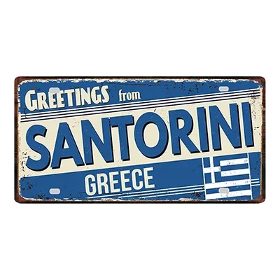 Greetings From Greece Sweden Finland Metal Tin Signs Retro Vintage Plate Retro Wall Art Home Decor 30X15CM