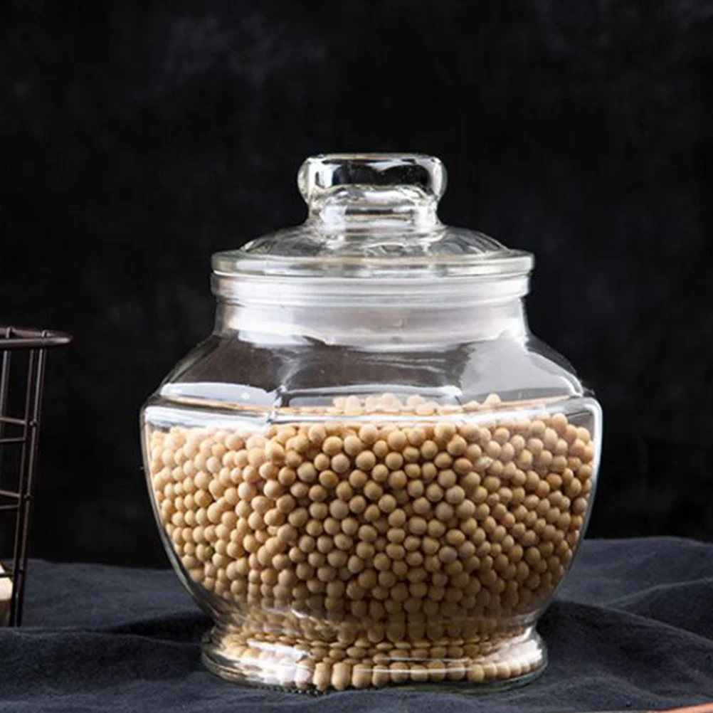 سعة كبيرة مختومة تخزين المواد الغذائية يمكن الزجاج مخلل جرة الحبوب حامل المطبخ الحبوب المنظم مخلل جرة حامل الحبوب المطبخ