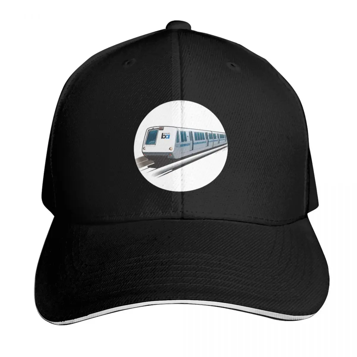Illustration of a BART Train (Bay Are Rapid Transit) Baseball Cap Men Women Casual Summer Sport Sun Cap