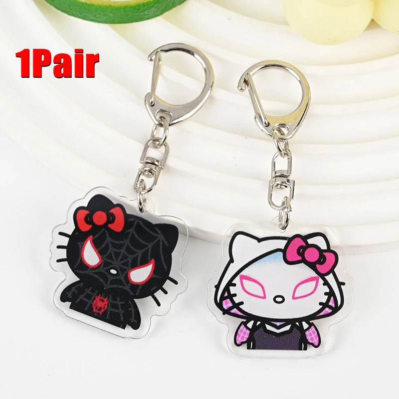 Spiderman Cercando Chaveiro, Pingente De Saco De Escola, KT Kawaii, Hellokitty, 2Pcs