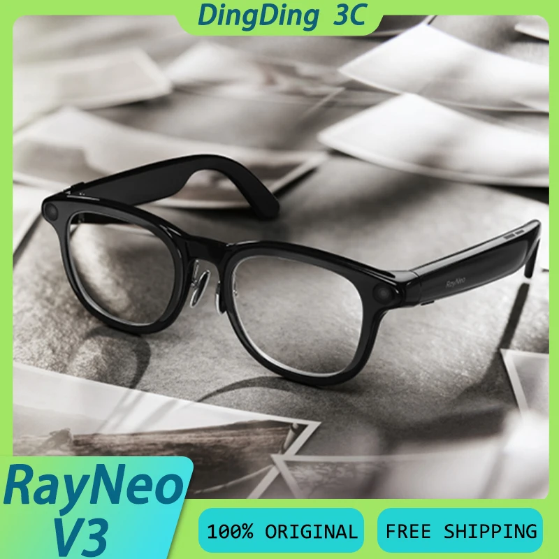 Rayneo V3 AI Photography Glasses Sony IMX681 5P LENS Wireless Bluetooth Voice Control Full Array Mic Audio Smart Glasses Custom