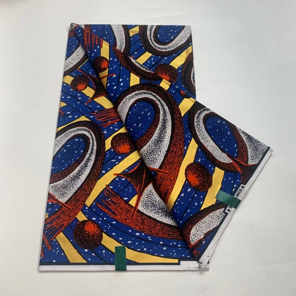 Wax Fabric 100% Cotton African Prints Cloth 2025 New Ankara Golden Wax Fabric 6 Yards Great Design For Sewing Clothes Soft