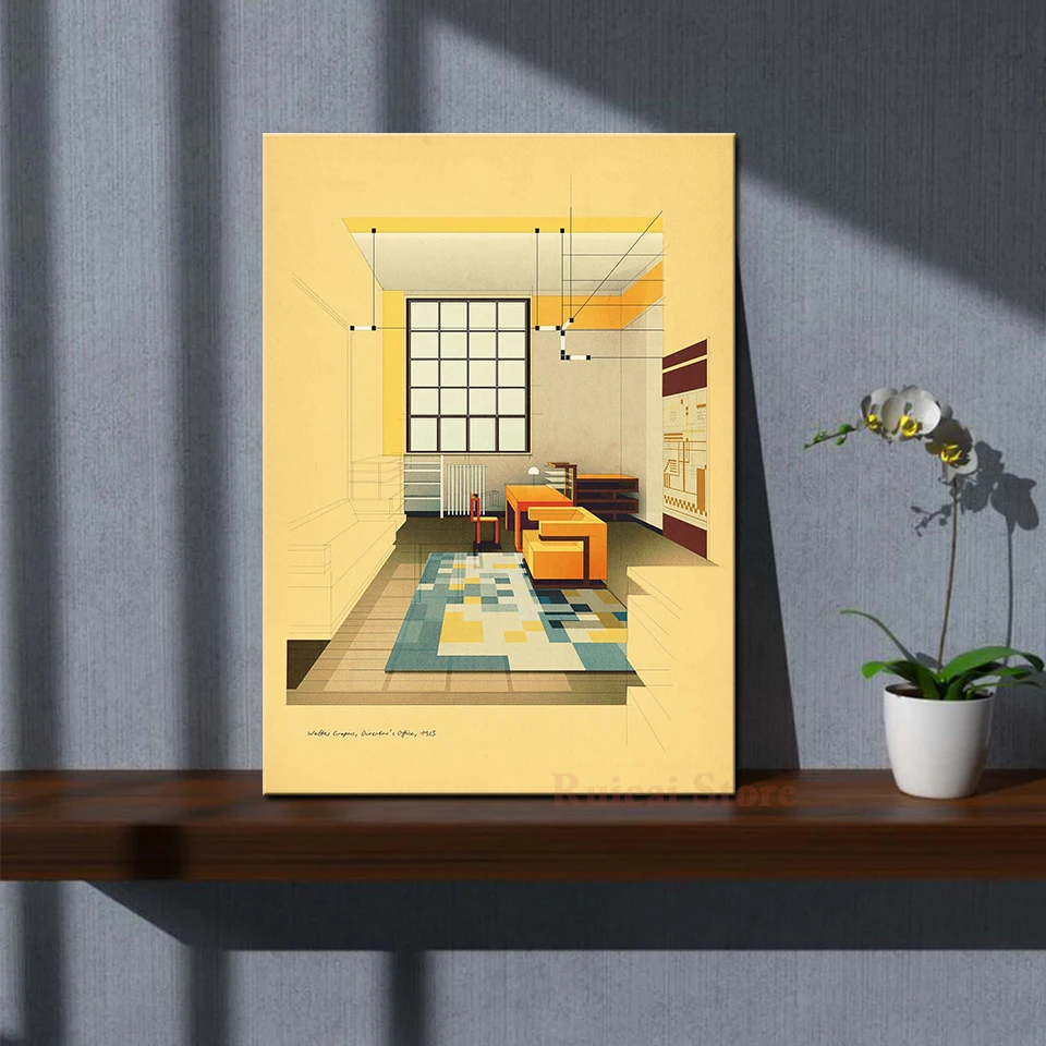 Walter Gropius, Director’s Office Poster Canvas Art Room Wall Painting Home Decor