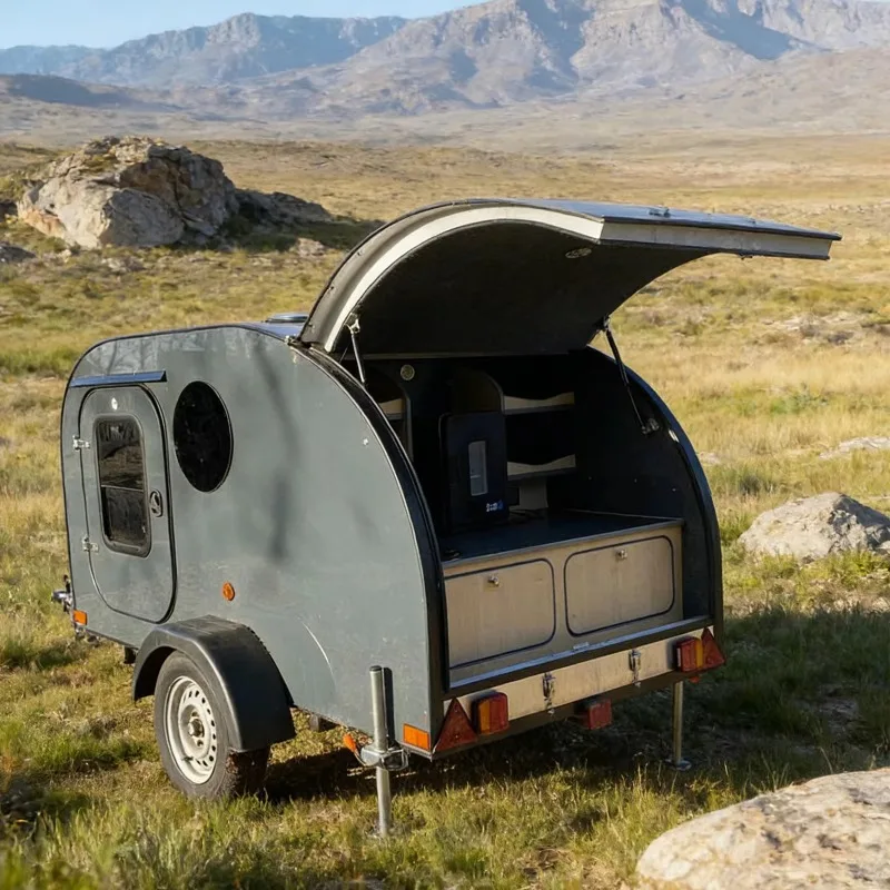 Custom RV Camper Van Travel Trailer for Outdoor Adventure  Camping Vehicle with Sleeping Space Storage for Road Trip Living