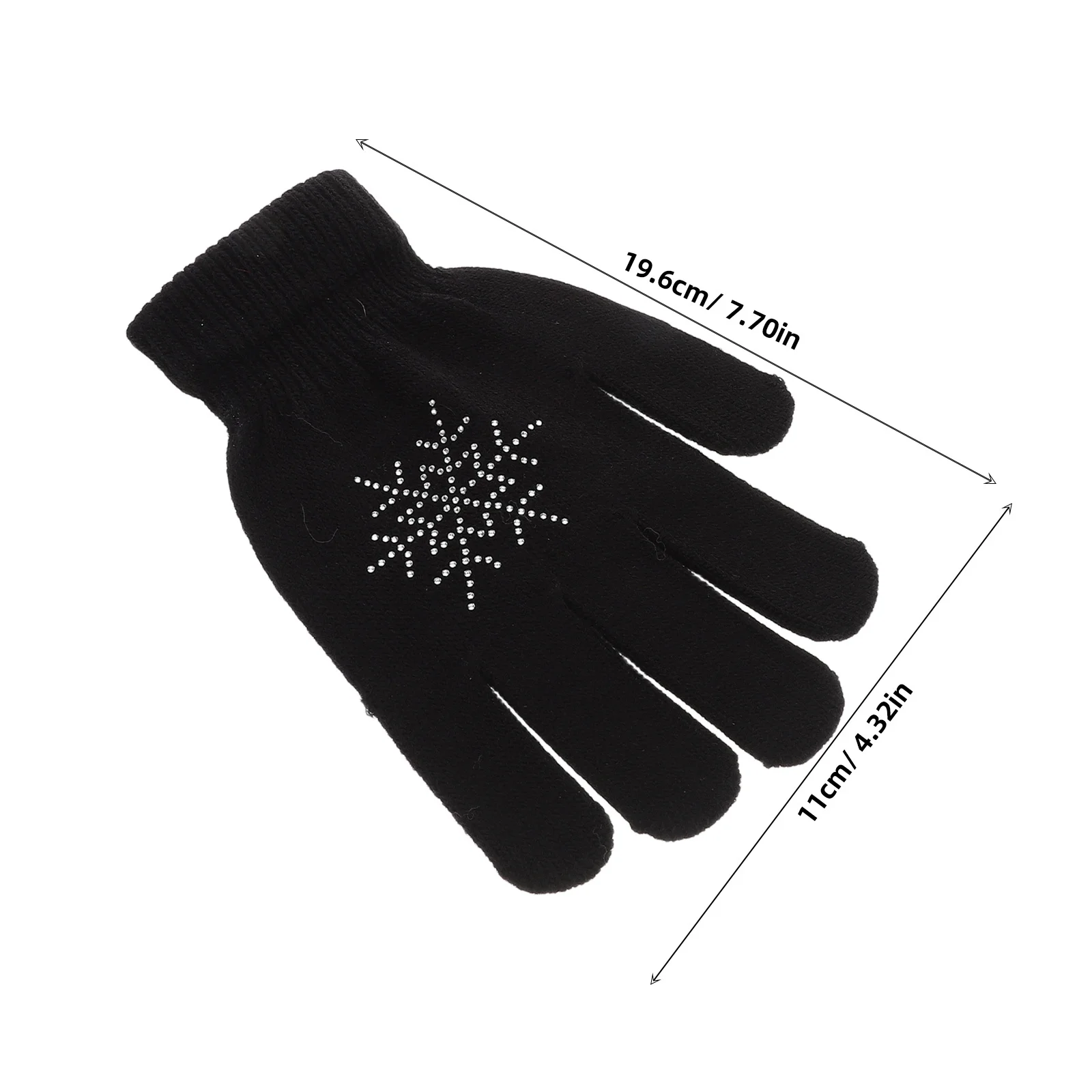1 Pair Ski For Adults Thickened Anti-Slip Winter Gloves For Ice Skating Snowboarding 'S Grip Gloves Rhinestones