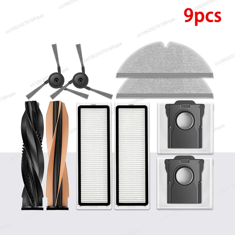 Dreame D20 Pro Plus / RLD43SD accessoires: hoofdborstel, zijborstel, dweilpad, HEPA-filter, vervangingsonderdelen voor robotstofzuiger.