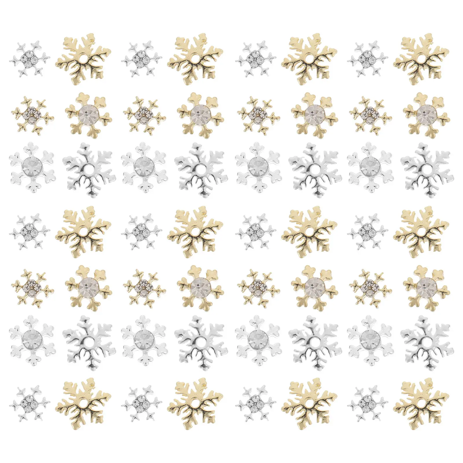 

60Pcs Snowflake Nail Charms Glitter Decorative Charms for Acrylic Nails DIY Christmas Nail Art Supplies Fingernail Decoration
