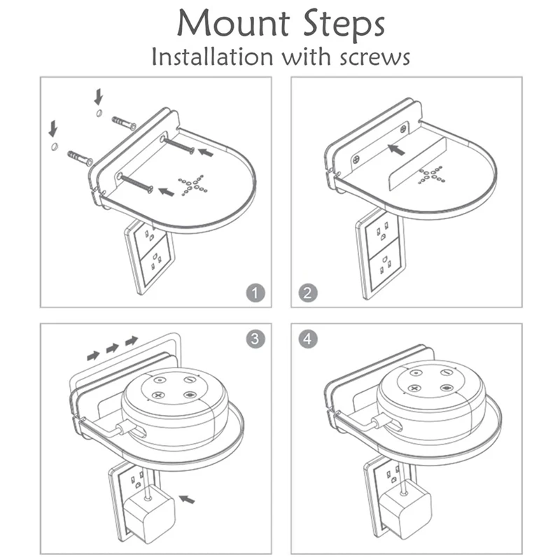 Universal Wall Mount, ABS Wall Mount, Built-In Cable Storage Rack, Suitable For Google Home Mini, Google Wifi, White