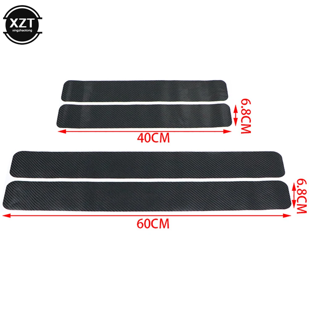 New 3D Carbon Fiber Car Sticker DIY Paste Protector Strip Door Sill Side Mirror Anti Scratch Tape Waterproof Protection Film