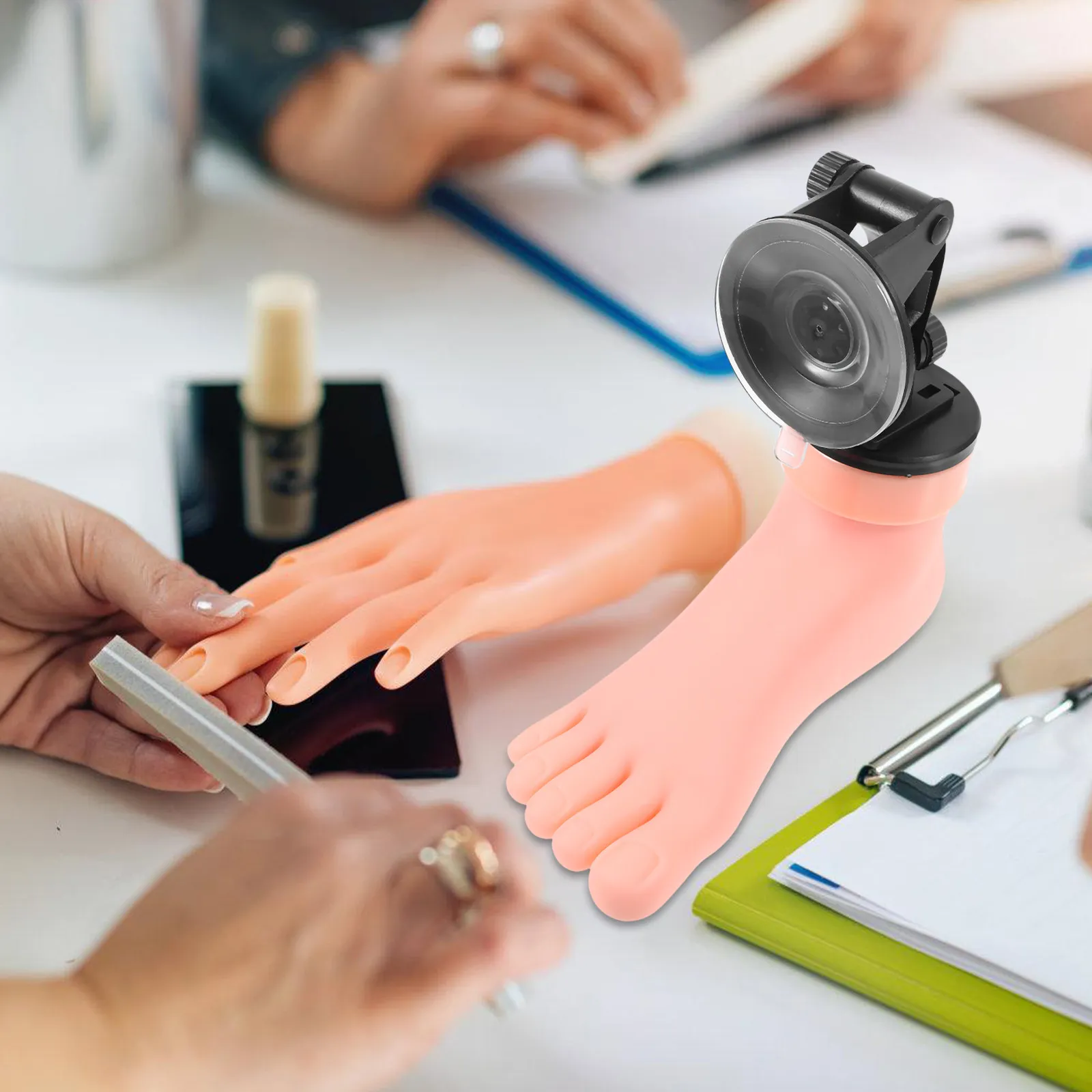 

Suction Cup Nail Art Practice Foot Manicure Training Tool Realistic Soft Skin Fake Adjustable Nail Art Practice