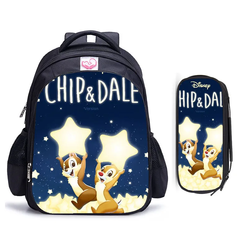 

16 Inch Cartoon Disney Chip n Dale Children School Bags Orthopedic Backpack Kids School Boys Girls Mochila Infantil Cartoon Bags