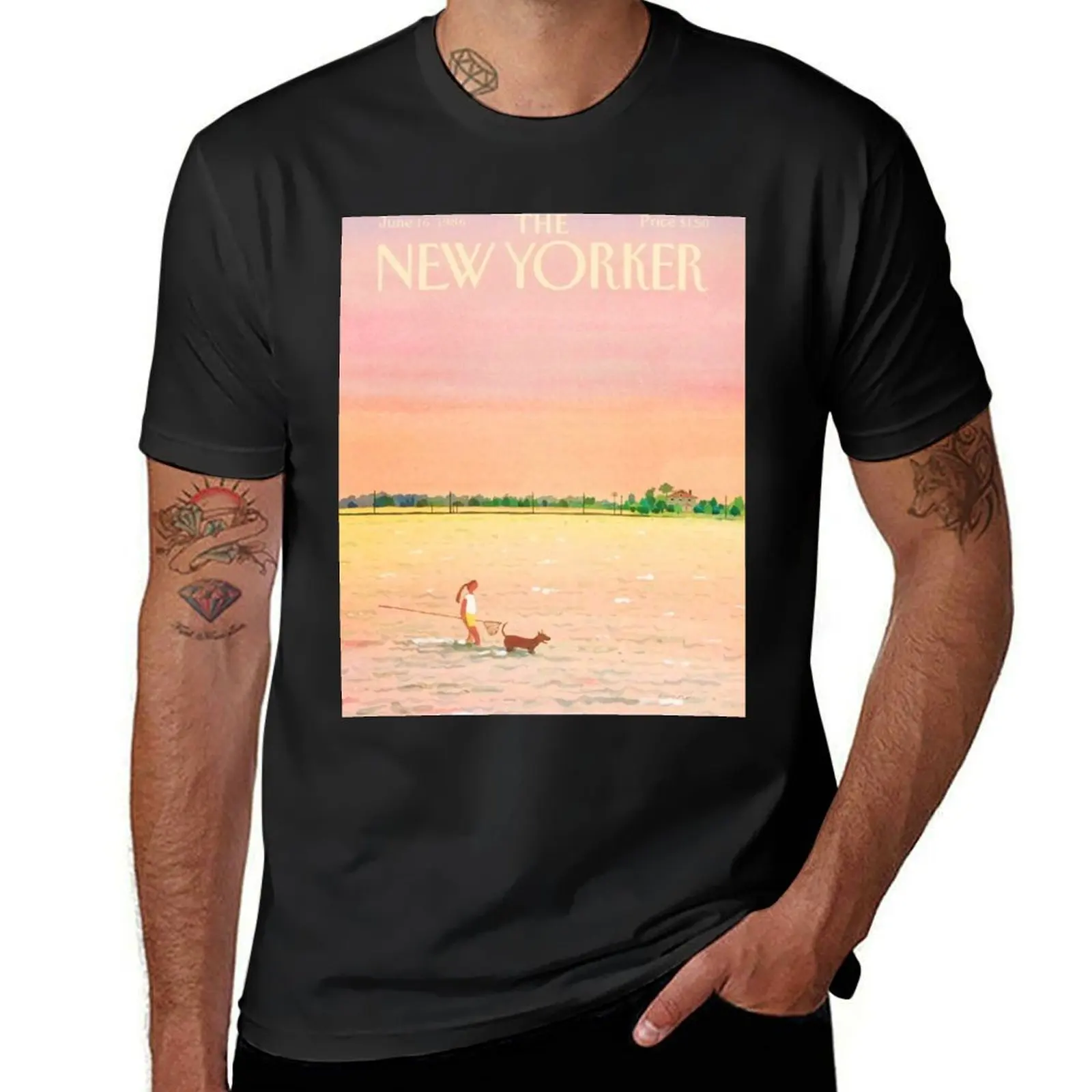 New Yorker Woman And Dog T-Shirt oversizeds plus sizes mens tall t shirts