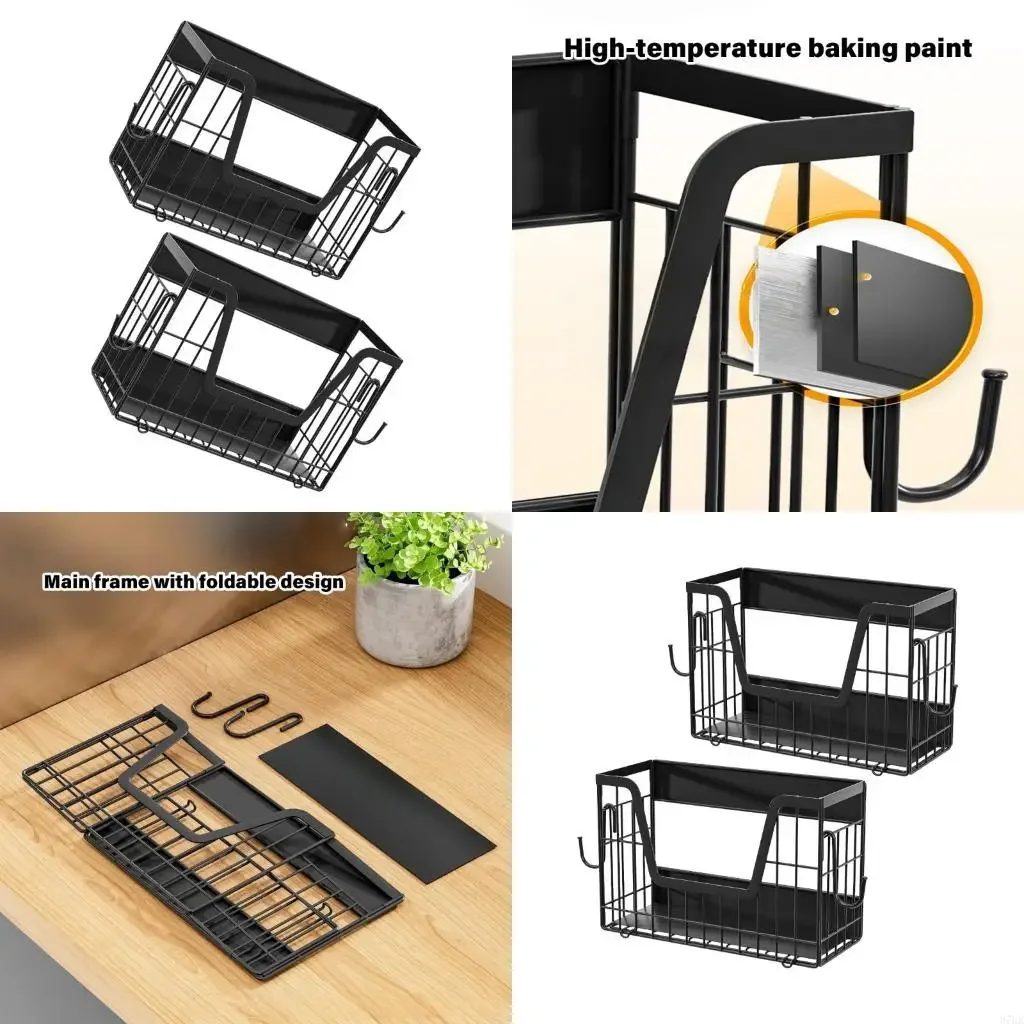 

2Pcs Refrigerator Organizers Folding Fridge Storage Basket for Fruits Vegetables Kitchen Space Saving Shelf Y5GB