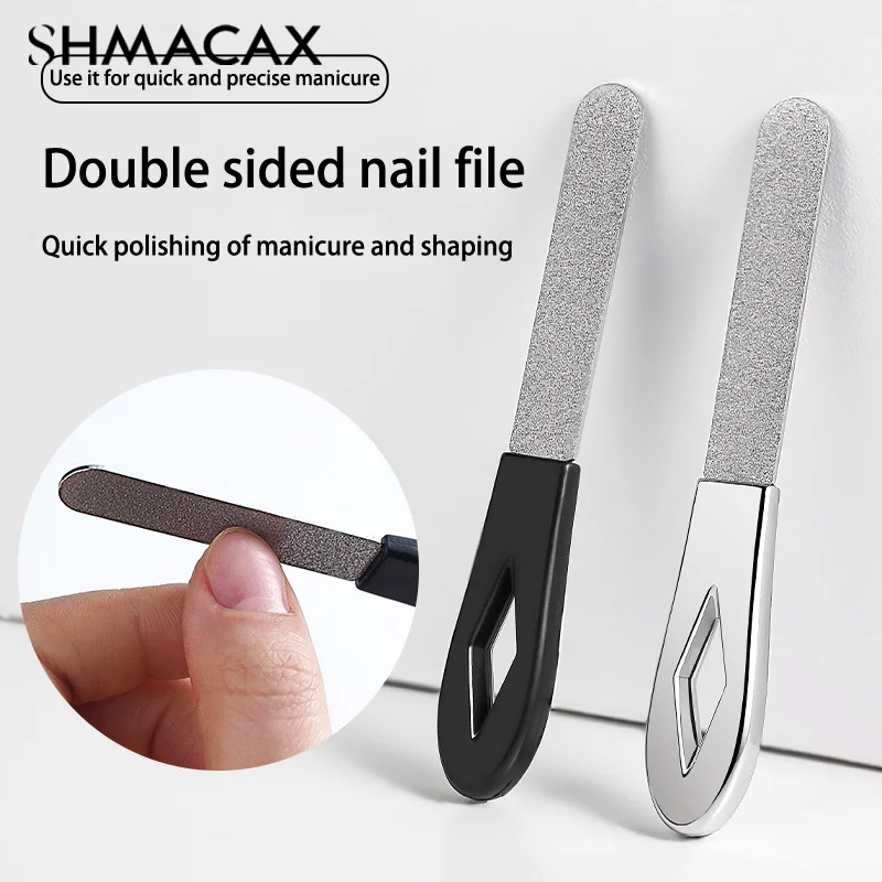 1PC Double Sided Nail Files Stainless Steel Manicure Pedicure Grooming For Professional Finger Toe Nail Care Tools Accessories