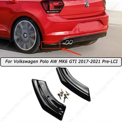 Car Rear Bumper Diffuser Side Splitters Body Kits Tuning Gloss Black ABS For Volkswagen Polo AW MK6 GTI 2017-2020 2021 Pre-LCI