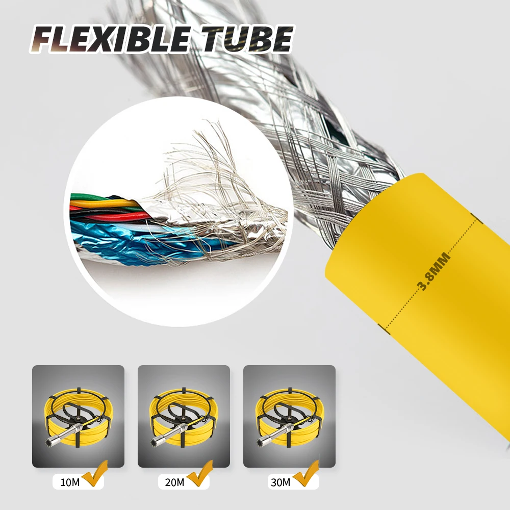 9" 40M DVR Recording Camera Inspection Pipes IP68 HD Drain Sewer Pipeline Industrial Endoscope System