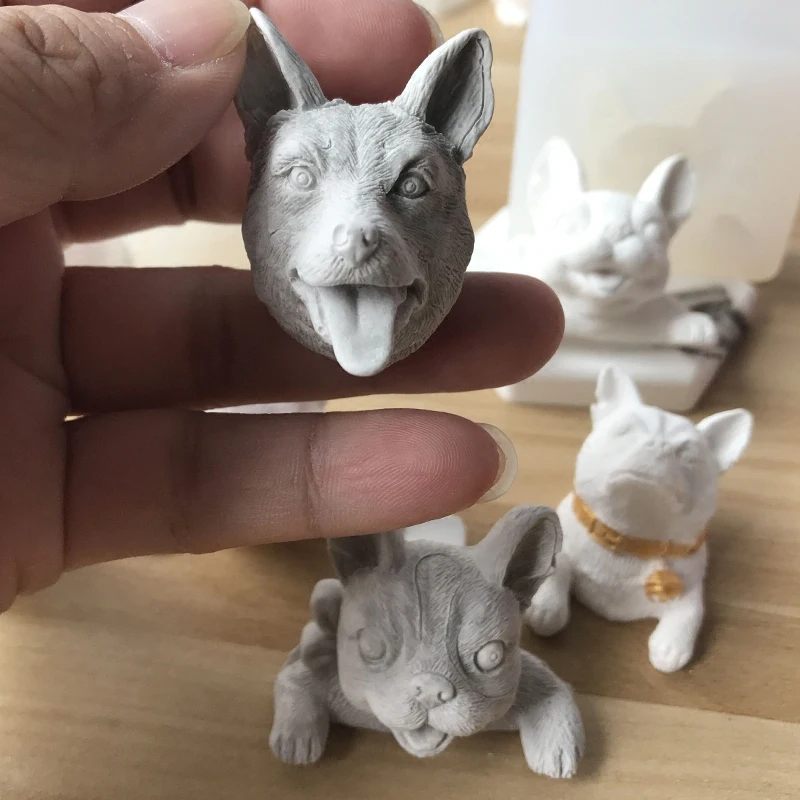 

Mold Silicone 3D Aroma Wax Dog Molds Aroma Stone Mold Candle Molds Soap Making Moulds Silica Gel Mini Husky Cute South Korea 001