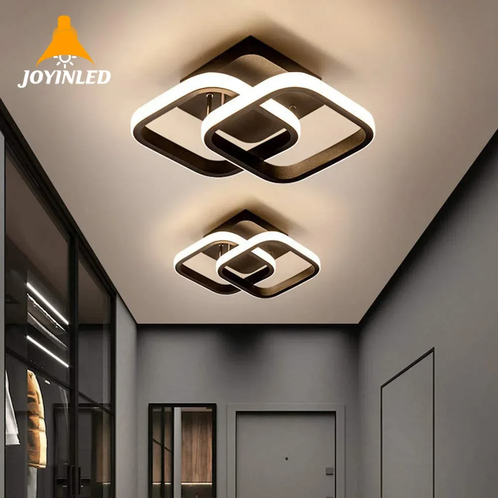 

Round Square Ceiling Light Small Modern 2 Rings Led Surface Lighting Fixture Aisle Ceiling Lamp for Home Hallway Balcony Office