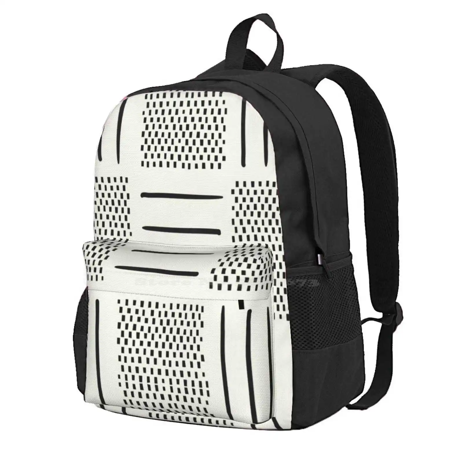 Patchwork In Cream Hot Sale Schoolbag Backpack Fashion Bags White Black Neutral Bohemian Tribal Dye Arrows Geometrics