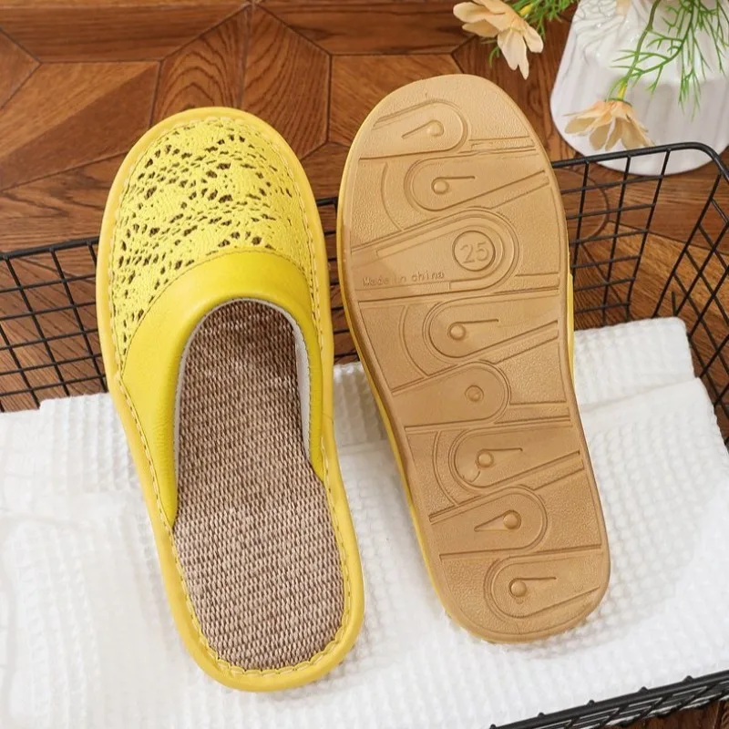 2026 New Arrival Summer Linen Slippers for Men Women Indoor Non Slip Breathable Soft Bottom Home Sandals Casual Slides