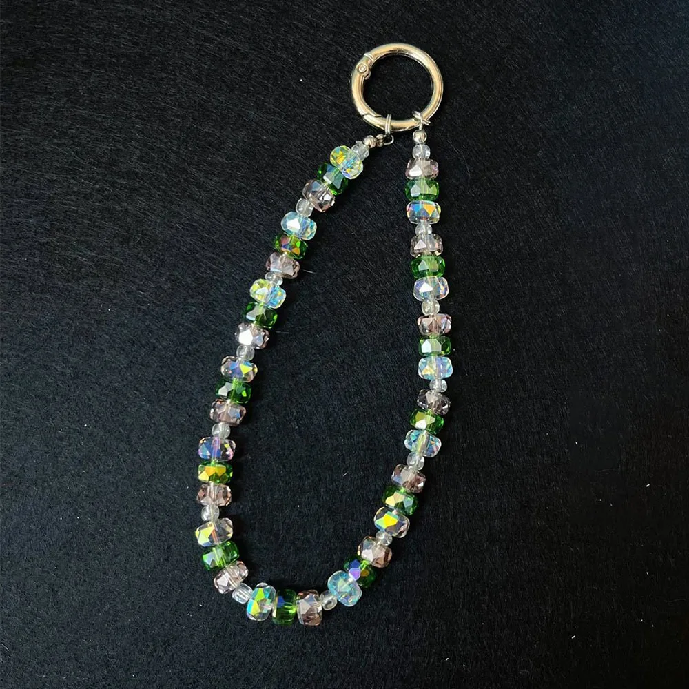 Gifts Colorful Bead Phone Lanyard Crystal DIY CCD Camera Card Holder Pendant Phone String