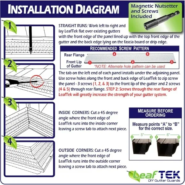 LeafTek penjaga selokan | 5 "x 100 'perlindungan daun dalam warna hitam | Premium 35 tahun aluminium tersedia dalam 32', 100 '& 200' 5" & 6"