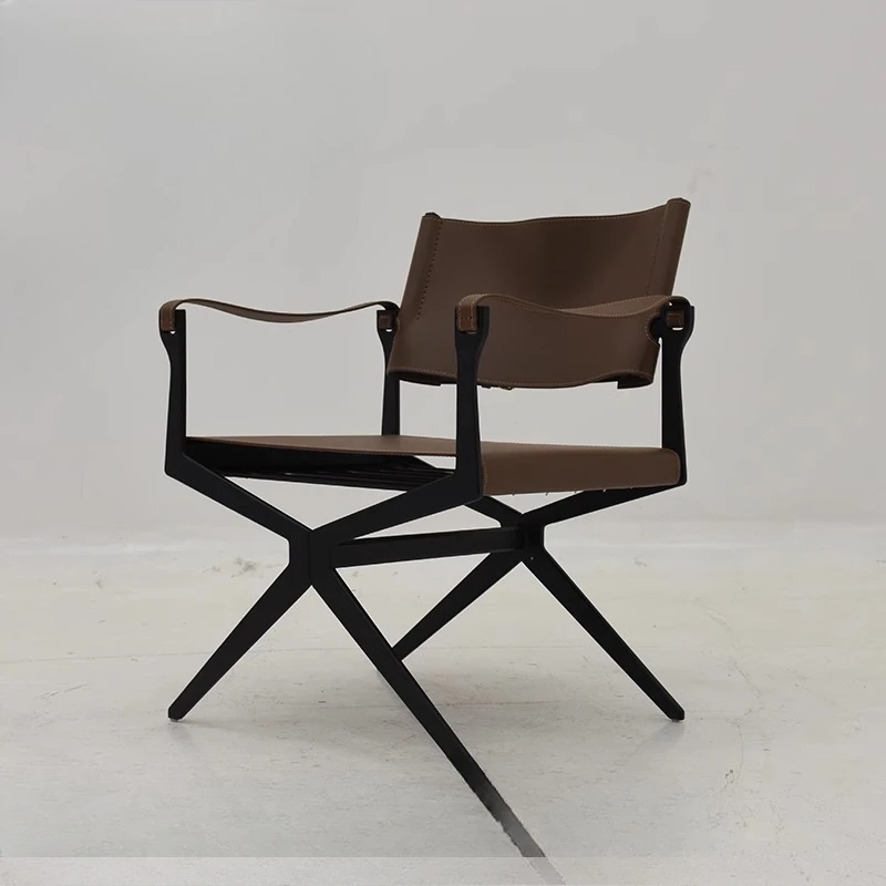 

Casual single chair saddle leather designer model room director chair